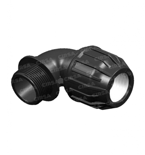 CODO HDPE COMPRESIÓN MANGUERA – R/MACHO PN-16